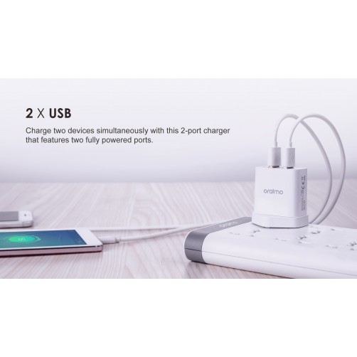 Oraimo Firefly Dual Port Charger-white