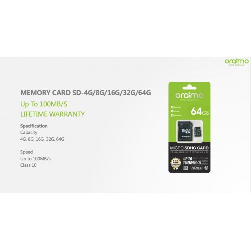 Oraimo Micro SD Card-4GB/8GB/16GB/32GB/64GB