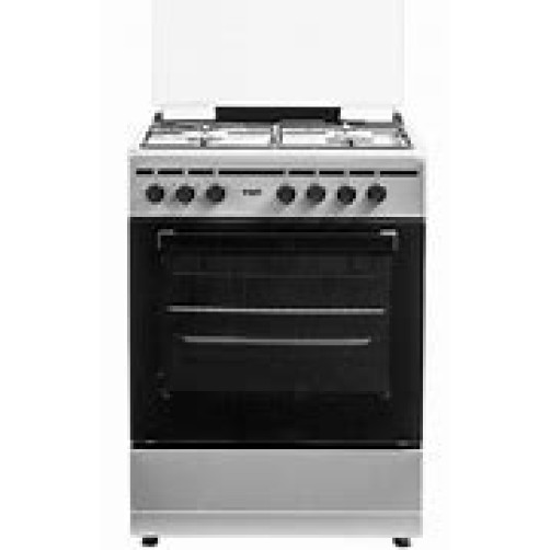 VON Cooker 4 Gas + Electric oven - VCF664041FSY Thick Enamel Inox Grey
