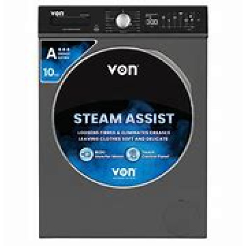 Von VALW-10FVK Front Load Washing Machine Silver - 10KG