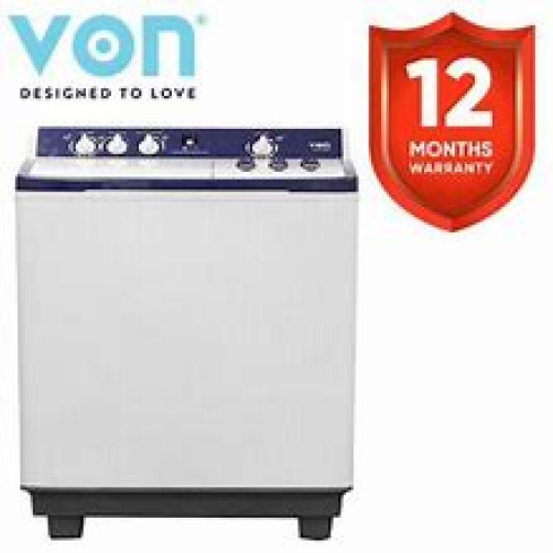  Von VWM-10AHK Twin Tub Washing Machine, White - 10KG