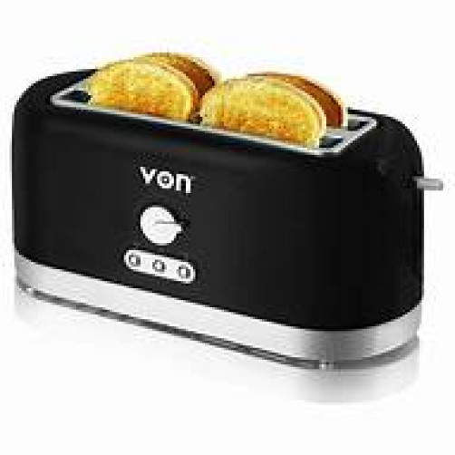 Von VSTP04MVK 4 Slice Toaster - Black